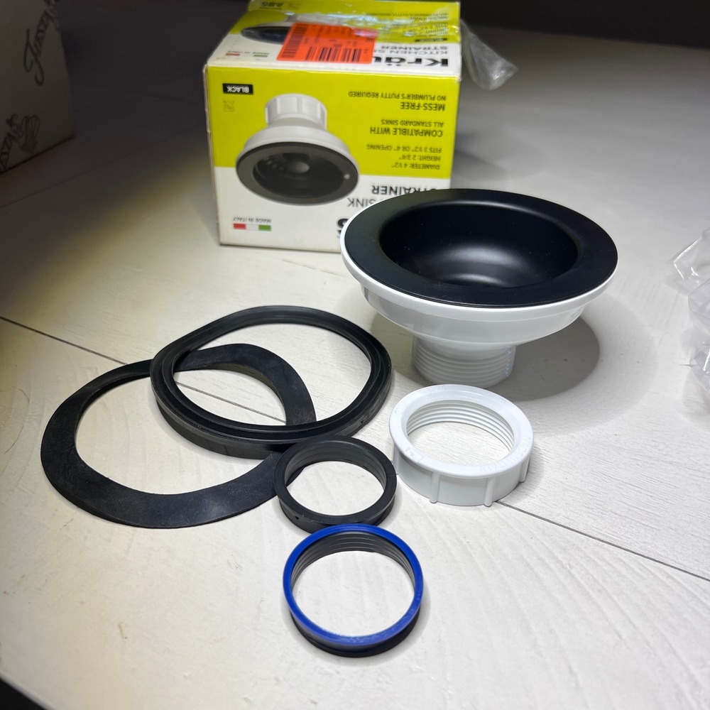 Kraus PST1-BL-C Kitchen Sink Strainer Assembly Black ABS Plastic Incomplete - Picture 1 of 10